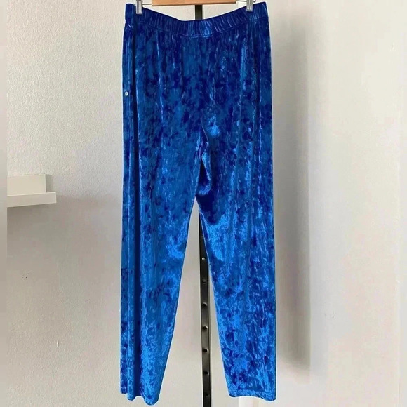 Fabletics Wide Leg Go To Velour Velvet Pants New Pull On Elastic High Waist - Picture 7 of 16